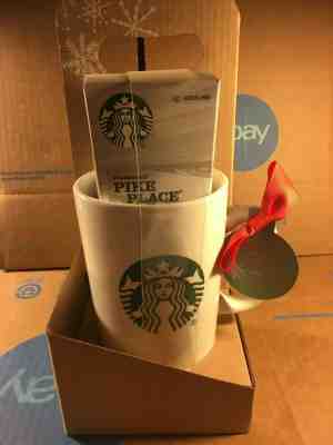 Starbucks Coffee Gift Set 2018 Ceramic Mug 16oz & Pike Place Roast Ground Coffee - Sold on eBay Dec, 5th 2019 for $24.99