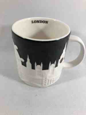 Starbucks Coffee Mug Cup London Relief Collector Series 16 Oz Black & White 2011 - Sold on eBay Dec, 5th 2019 for $46.88