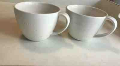Starbucks Set Of 2 White 12oz Coffee Cup Mug "Perfect Foam Even Better Day" 2013 - Sold on eBay Dec, 5th 2019 for $29.97
