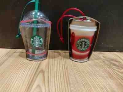 Lot of 2 Starbucks 2010 & 2015 Christmas Ornaments Red Cup  & Cold Cup New - Sold on eBay Dec, 5th 2019 for $22.00