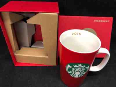 2015 Starbucks Coffee 16 fl.oz Ceramic Mug Red Green Ivory Mermaid Siren NEW NIB - Sold on eBay Dec, 5th 2019 for $16.99