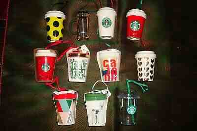 11 Starbucks Coffee Christmas Holiday Ornament lot  - Sold on eBay Dec, 5th 2019 for $39.00