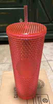 New Starbucks 2019 Hot Pink Iridiscent Studded Tumbler IN HAND - Sold on eBay Dec, 5th 2019 for $24.00