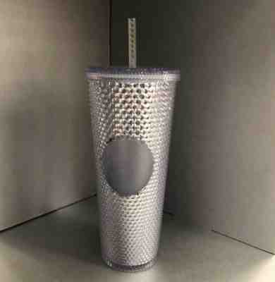NEW Winter Holiday Starbucks 2019 Venti Bling Platinum Studded Cold Cup Tumbler - Sold on eBay Dec, 5th 2019 for $17.95
