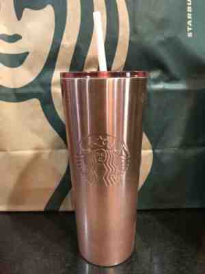 Starbucks 2019 Rose Gold Pink Glitter Stainless Steel Cup Tumbler 24oz Venti?????? - Sold on eBay Dec, 5th 2019 for $24.50