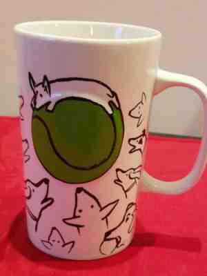 EUC Starbucks Coffee Mug 2015 Dot Collection Dogs Tennis Ball White 16oz Cup - Sold on eBay Dec, 5th 2019 for $17.00