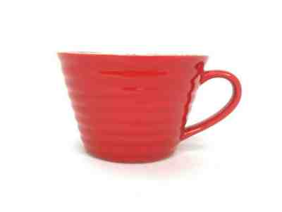 Starbucks Coffee 2007 Red Ribbed Cappuccino Mug 12 Oz Cup Floral Flowers Soup - Sold on eBay Dec, 5th 2019 for $23.21
