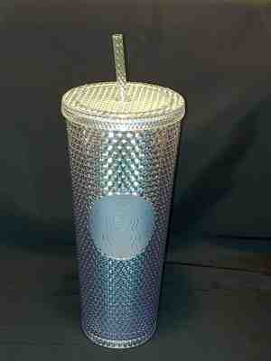 2019 Starbucks Platinum Silver Studded Tumbler Venti 24 oz Holiday Christmas - Sold on eBay Dec, 5th 2019 for $35.00