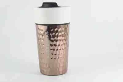 Starbucks 2016 Ceramic Copper Hammered Golf Ball Design Travel Tumbler Cup 12oz - Sold on eBay Dec, 5th 2019 for $31.49