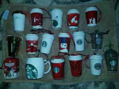 Starbucks Coffee Christmas Ornaments, vintage 2006-2015 lot of 17  - Sold on eBay Dec, 5th 2019 for $69.00