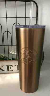 Starbucks Siren Mermaid Gold Copper Stainless Steel Cold Cup Tumbler 24oz Venti - Sold on eBay Dec, 5th 2019 for $24.00