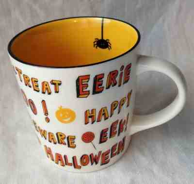 Starbucks HALLOWEEN Mug 2007 YELLOW Interior Trick Or Treat BOO! Black Spider  - Sold on eBay Dec, 5th 2019 for $15.89