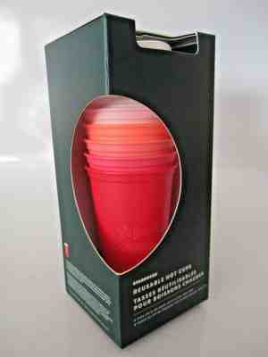 Starbucks 2019 ~ REUSABLE HOT CUPS ~ Holidays 6 Pack Pinks & Reds FREE SHIP - Sold on eBay Dec, 4th 2019 for $18.99