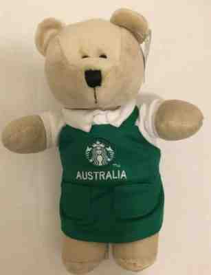 Starbucks Bearista Bear Australia Green Apron 2007 Destination Series Retired - Sold on eBay Dec, 4th 2019 for $16.49
