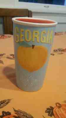 Georgia Peach Starbucks 12oz Travel Mug Never Used Blue/Peach RARE - Sold on eBay Dec, 4th 2019 for $75.00