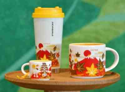 Starbucks Japan Mug Cup Tumbler Autumn Mt. Fuji You are here Collection Set of 3