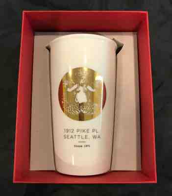 STARBUCKS PIKE PLACE MARKET Dot Collection 2015 Seattle Gold Siren 1912 Tumbler - Sold on eBay Dec, 4th 2019 for $15.99