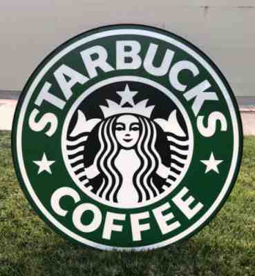 Authentic 90s STARBUCKS Coffee Store Front 3 FT Siren Logo Sign Collectible Rare - Sold on eBay Dec, 4th 2019 for $240.00