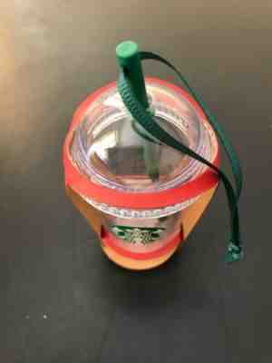 New Starbucks Cold Cup Christmas Ornament - Clear with Dome Lid & Straw - Sold on eBay Dec, 4th 2019 for $20.50