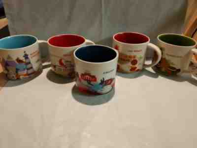 Lots of Starbucks Coffee Mugs Five You are Here series Ohio Las Vegas NC TE Virg - Sold on eBay Dec, 4th 2019 for $48.00