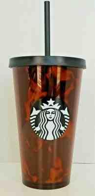 Starbucks Tortoise Shell Tumbler Cold Cup 16 Oz Matte Black Top/Straw Rare NEW - Sold on eBay Dec, 4th 2019 for $21.95