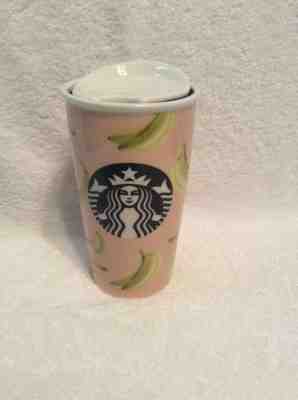 STARBUCKS NEW BANANA TUMBLER TRAVEL MUG 12oz CERAMIC DOT COLLECTION 2015  - Sold on eBay Dec, 4th 2019 for $43.00