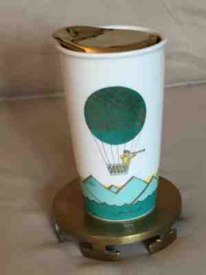 Starbucks 2014 Green Dot Hot Air Balloon Tumbler Travel Coffee Mug Excellent - Sold on eBay Dec, 4th 2019 for $22.00