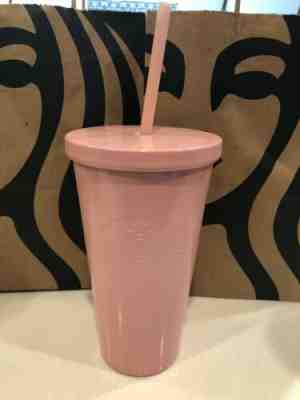 NEW Starbucks Light Bubble Gum Pink Cold Cup Stainless Steel Tumbler Grande - Sold on eBay Dec, 4th 2019 for $50.00