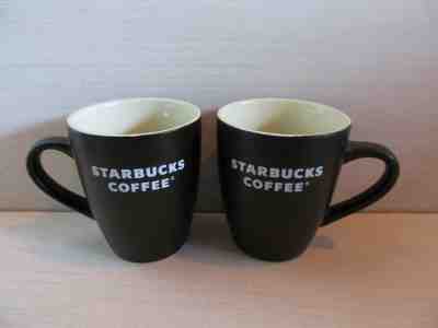 x2~STARBUCKS Coffee Mugs Dark Chocolate Brown~White Letters 12 oz (2008) Unused - Sold on eBay Dec, 4th 2019 for $27.45