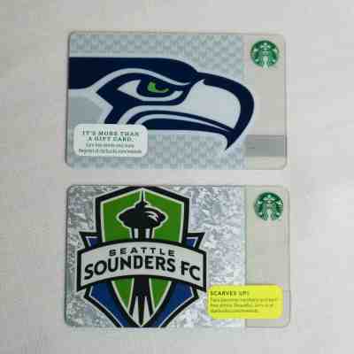 NEW Seattle Seahawks & Sounders Starbucks Cards 2013 Collectible Lot- No Value  - Sold on eBay Dec, 4th 2019 for $17.99