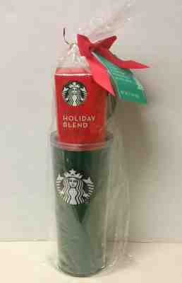 Starbucks Green Double Wall Tumbler 16 oz with Holiday Blend, Flip Top/ Gift Set - Sold on eBay Dec, 4th 2019 for $21.95