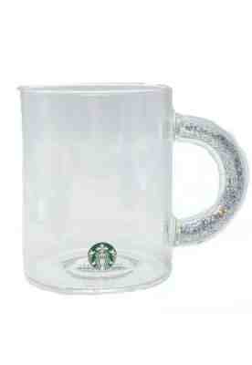 New Starbucks 2019 Holiday Christmas Glass Mug w/ Glitter Handle 12 Ounce  - Sold on eBay Dec, 4th 2019 for $29.99