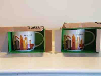 2 count Starbucks You Are Here Houston Coffee Mugs 14oz * NEW in Box * Retired - Sold on eBay Dec, 4th 2019 for $39.99