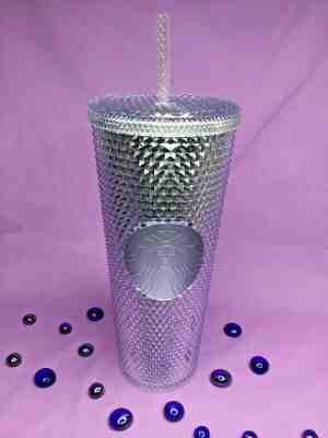 New Starbucks IRIDESCENT COLD CUP - BLING PLATINUM STUDDED TUMBLER 24oz LIMITED - Sold on eBay Dec, 4th 2019 for $19.99