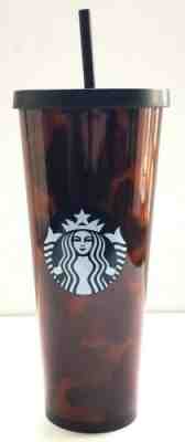 Starbucks Tortoise Shell Brown Black Large Cold Cup Tumbler Venti 24oz FREE SHIP - Sold on eBay Dec, 4th 2019 for $45.99