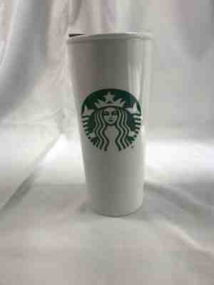 Starbucks Logo Double Wall Ceramic Travel Mug 16 Oz White Tumbler 2016 - Sold on eBay Dec, 4th 2019 for $20.00