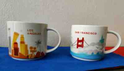 Starbucks San Francisco '13 & LA '15 Coffee Mug Cup You Are Here Collectors 14oz - Sold on eBay Dec, 4th 2019 for $24.99