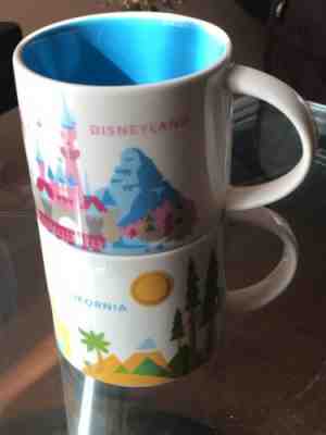 STARBUCKS DISNEY PARKS DISNEYLAND FIRST EDITION CALIFORNIA  SET OF 2 - Sold on eBay Dec, 4th 2019 for $49.99
