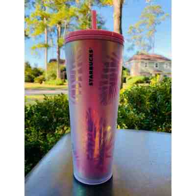 Starbucks 2019 - Holiday *RARE* Pink Pine Cone Tumbler Iridescent Rainbow Matte - Sold on eBay Dec, 4th 2019 for $34.99
