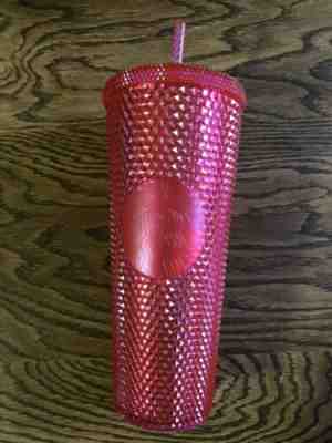Starbucks Hot Pink Tumbler Studded Limited Edition Holiday 2019 24oz - Sold on eBay Dec, 4th 2019 for $25.00