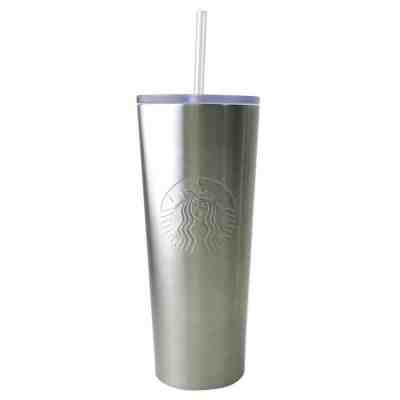 NEW 2019 Starbucks Silver Stainless Steel Venti Tumbler Cold Cup 24 oz - Sold on eBay Dec, 4th 2019 for $19.95