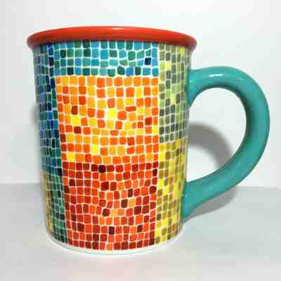 Starbucks Barista MUG 2002 Mosaic Tile Design Red Orange Blue Green Large Coffee - Sold on eBay Dec, 4th 2019 for $24.99