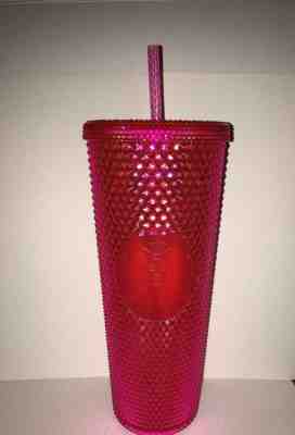 Starbucks BLING NEON PINK Studded Tumbler Venti 24oz Holiday 2019 - Sold on eBay Dec, 4th 2019 for $26.00