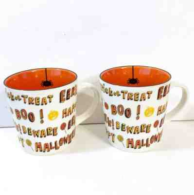 Lot 2 Halloween Starbucks Coffee Mugs Dangling Spider Trick Or Treat Ceramic NEW - Sold on eBay Dec, 4th 2019 for $19.99