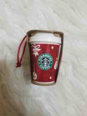 Starbucks 2009 Holiday HOT RED CUP ORNAMENT ceramic new Christmas Joy Wish Love - Sold on eBay Dec, 4th 2019 for $19.99