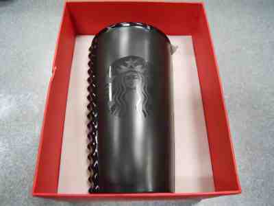 Starbucks Double Wall Traveler 10 fl oz Studded Black Coffee Mug Ceramic Tumbler - Sold on eBay Dec, 4th 2019 for $79.99