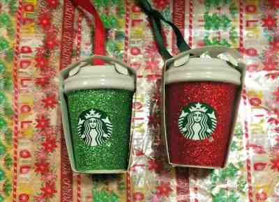 2 Starbucks 2019 Ornaments Red Sparkle & Green Sparkle Cups NWT Ww Ship $14 - Sold on eBay Dec, 4th 2019 for $22.79