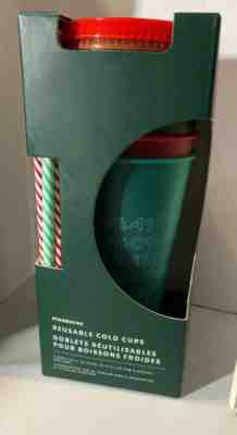 NEW Starbucks 2019 Holiday Christmas Reusable Cold Cups Lids & Straws 24oz 5Pack - Sold on eBay Dec, 4th 2019 for $21.00