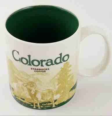 Starbucks COLORADO Coffee Mug Cup SKIER and RAM Collector Series 16 Oz 2012 - Sold on eBay Dec, 3rd 2019 for $22.45