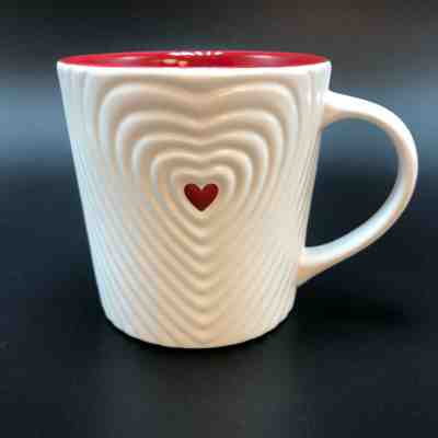 2008 Starbucks Red Heart Love Coffee Mug Valentine's 16 oz - Sold on eBay Dec, 3rd 2019 for $19.99